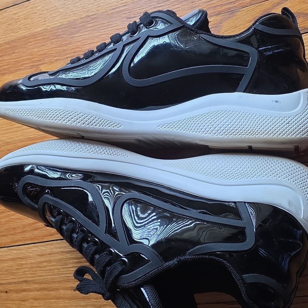 Prada Cup Men's Black and White Sneakers - Picture 2 of 7
